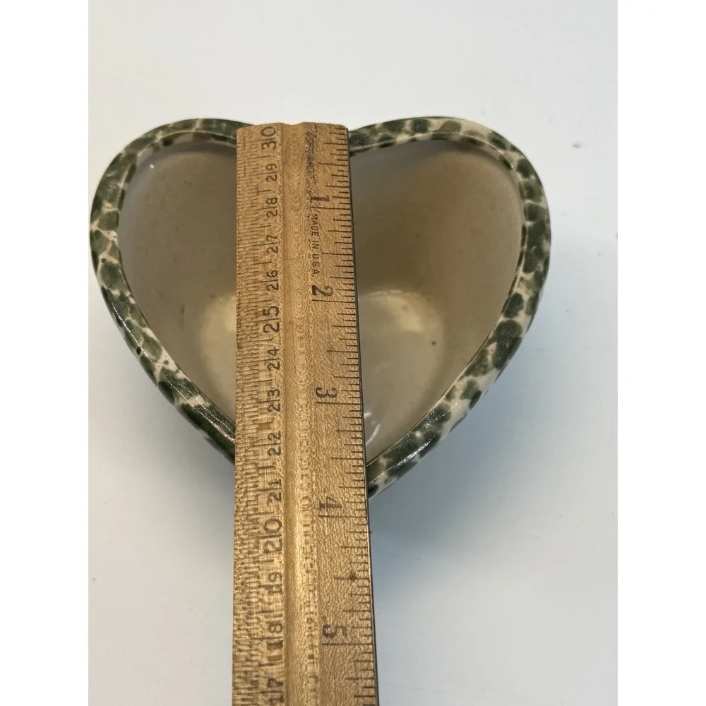 Heart-Shaped‎ Blue Navy Spongeware Pottery 3.5 x 2